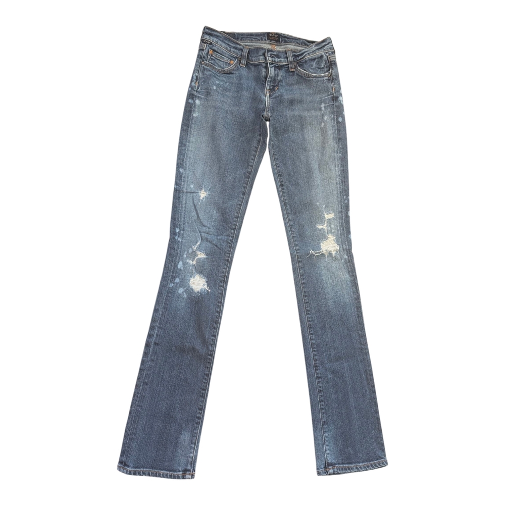 Citizens Of Humanity Women's Distressed Straight Leg Jeans - Medium Blue